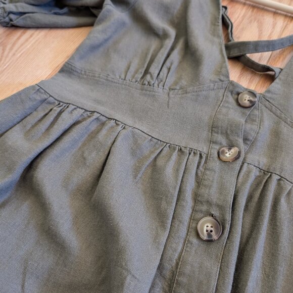 Linen blend maxi dress made in Romania - Picture 8 of 10